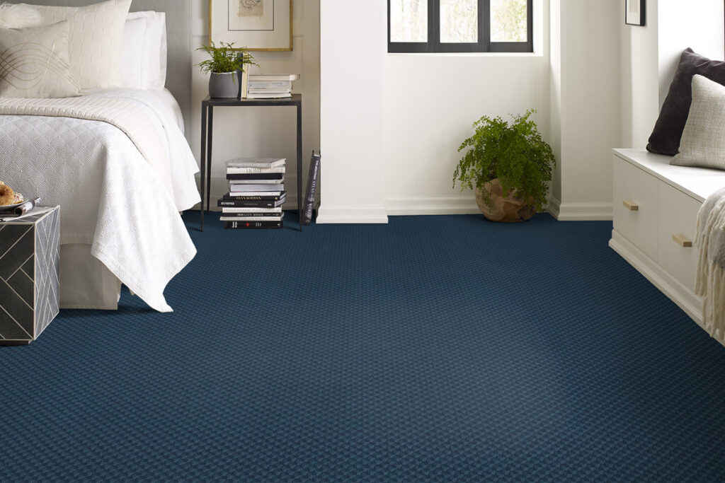 Blue Carpeting For A Tranquil Space